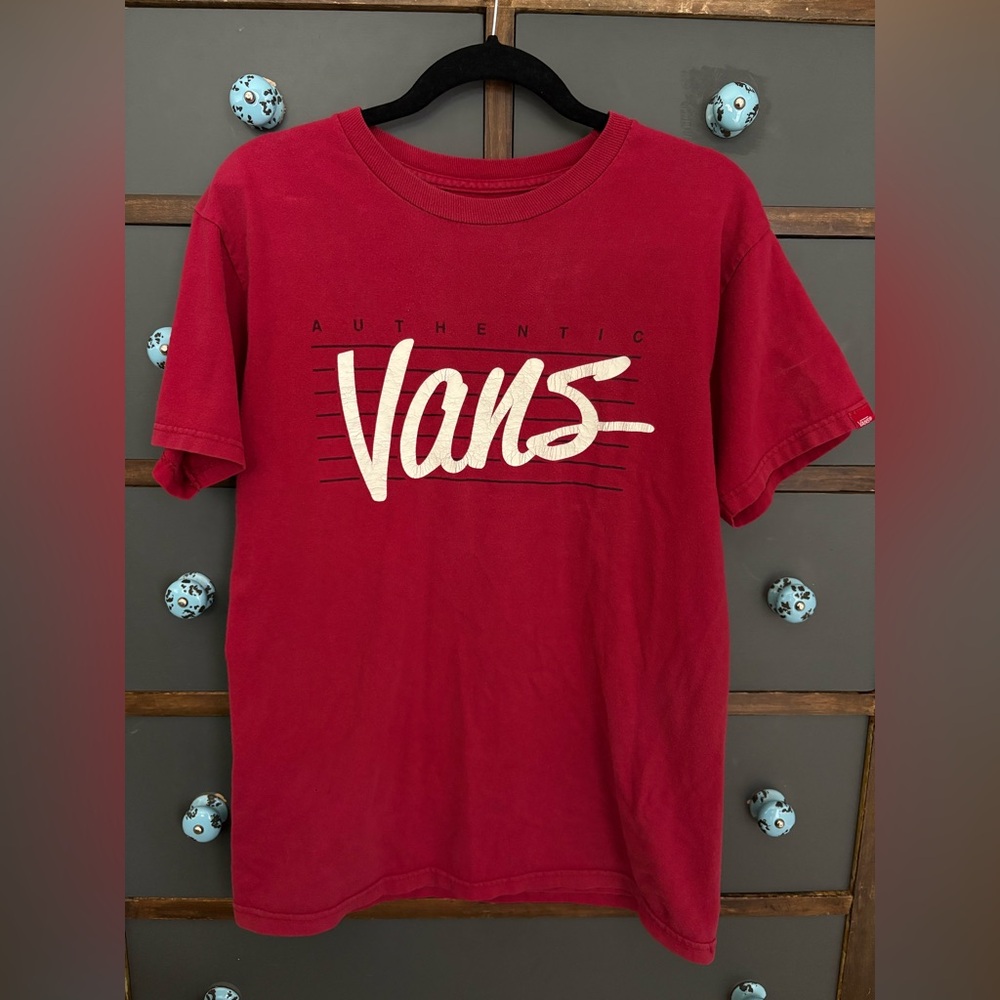 Vans Classic Red Tee with Bold Logo
